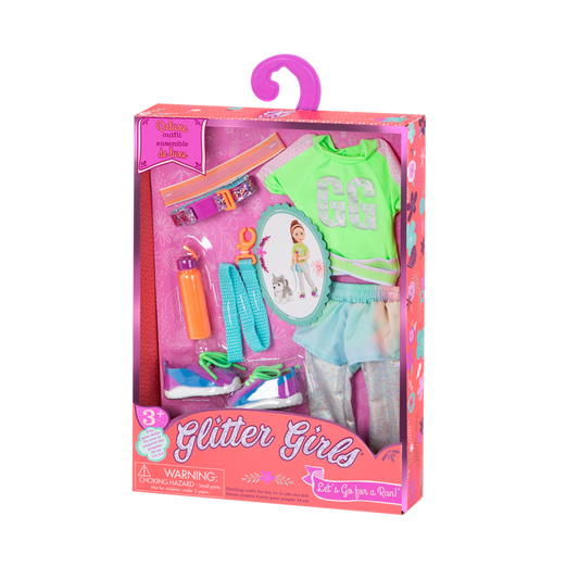 Dog walking outfit for 14-inch doll
