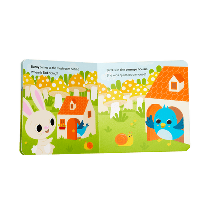 tabletop portable wooden activity cube and baby book