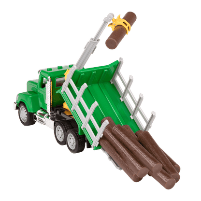 Green toy logging truck
