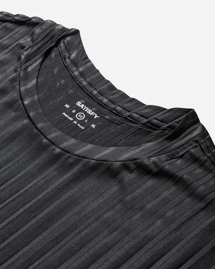 Satisfy AuraLite Pleated Long Tee Black T-Shirts Shortsleeve 11068 00001