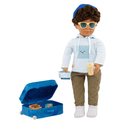 Our Generation 18-inch Doll Milo and travelling accessories