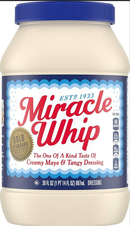 MIRACLE WHIP MAYO & TANGY DRESSING 30 OZ