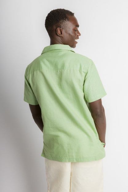 MStar | Men's Linen Cotton Blend Short Sleeve Safari Shirt