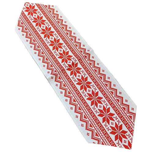 Nordic Snowflake Table Runner - Red