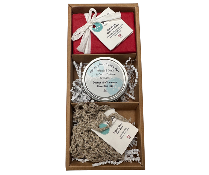 Organic Soap, Soap Sock & Lotion Bar Gift Box