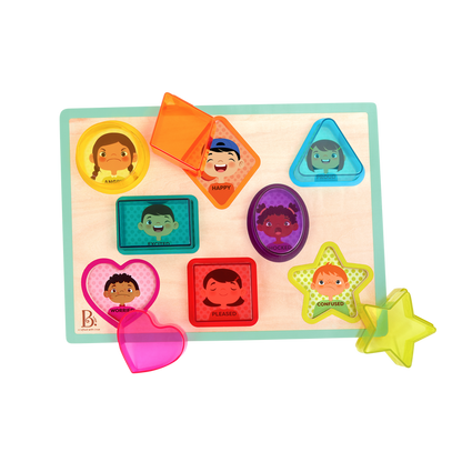 Chunky wooden puzzles for toddlers school bus farm animals emotions