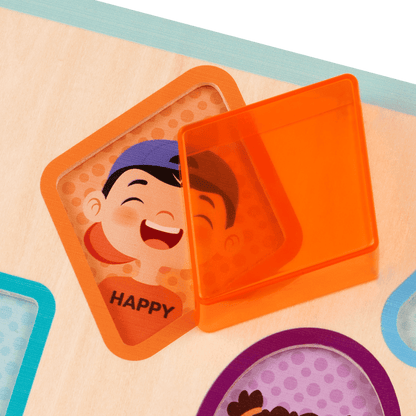 Chunky wooden puzzles for toddlers school bus farm animals emotions