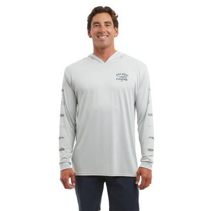 pelagic-aquatek-featherd-performance-fishing-hoodie-light-grey-model-front
