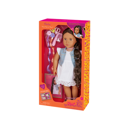 Our Generation Hair Play 18-inch Doll Perla with Hair Accessories
