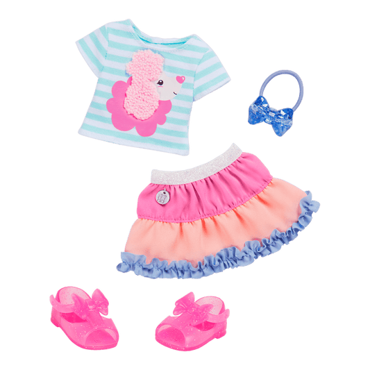 Poodle-themed outfit for 14-inch doll