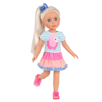 Poodle-themed outfit for 14-inch doll