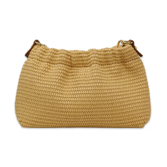 Raffia Chain-Handle Handbag