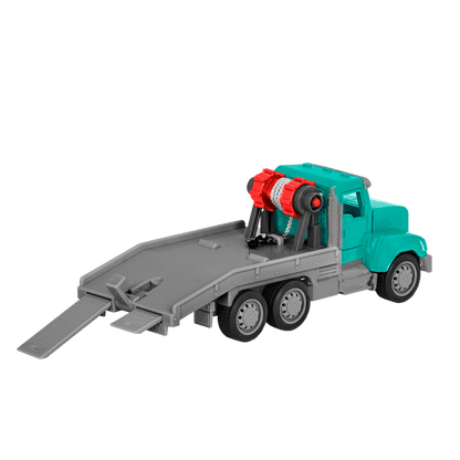 Mint toy tow truck with remote control towing red car