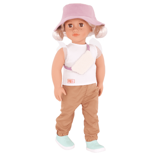Our Generation 18-inch Doll Roam Outfit including pants, top, hat, shoes and bag