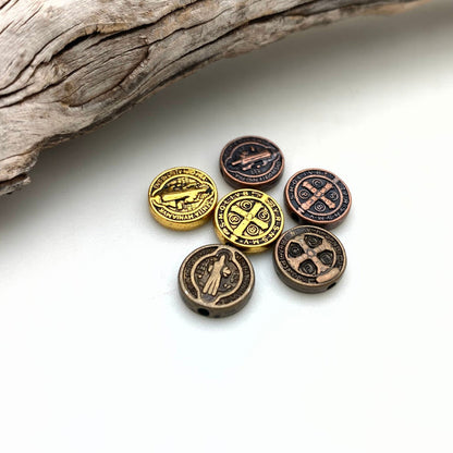 Round St. Benedict Catholic Metal Religious Beads (Available In 6 Options) (RP7)
