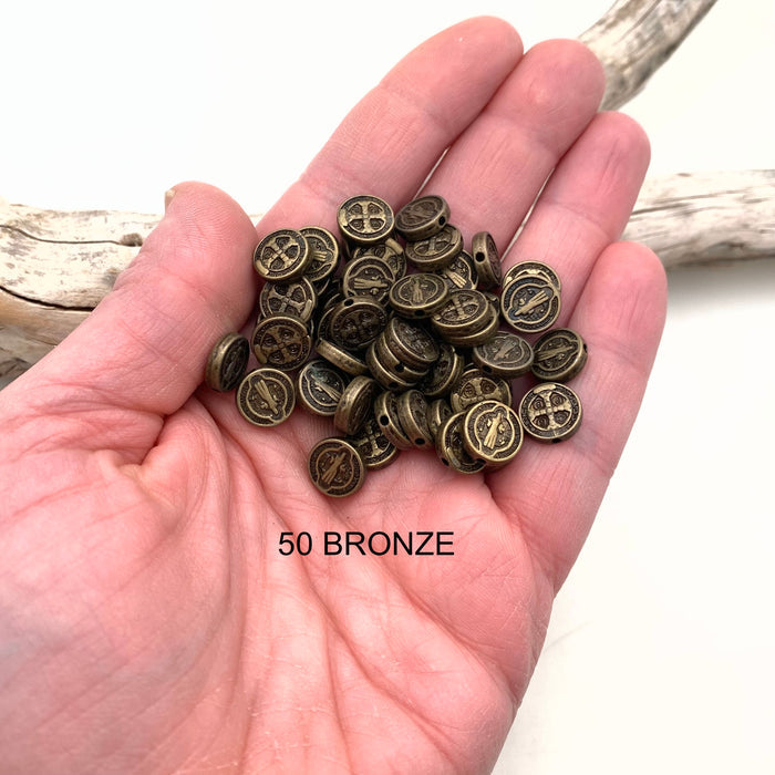 Round St. Benedict Catholic Metal Religious Beads (Available In 6 Options) (RP7)
