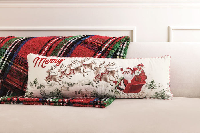 Santa Scene Christmas Pillow