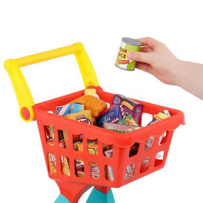 Pretend grocery shopping cart play food kids toys