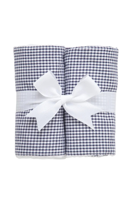Small Check Set of Two Burps, Navy