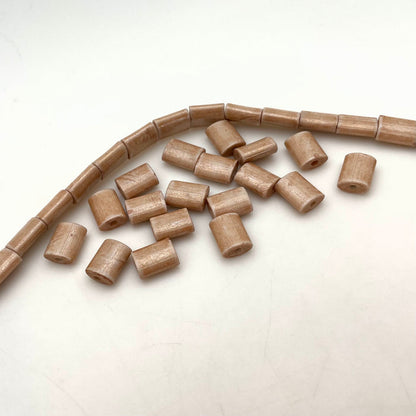 Smooth Beige Brown Bamboo Like Rectangle Czech Glass Beads (9x12mm) (BRCG80)