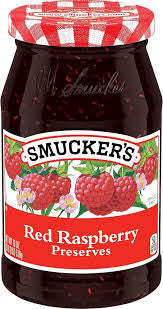 SMUCKER'S RED RASPBERRY PRESERVES 18 OZ