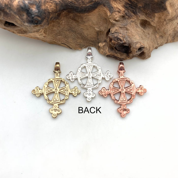 Solid Brass Ethiopian Cross Pendant (Available In 3 Options) (SBC26)