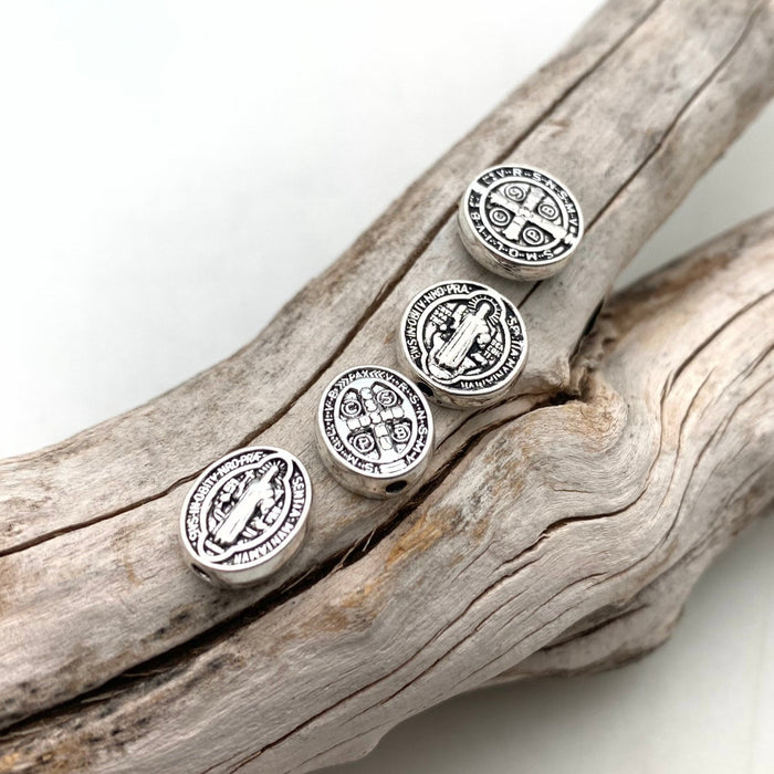 St. Benedict Catholic Metal Religious Beads (Available In Oval Or Round) (RP34)