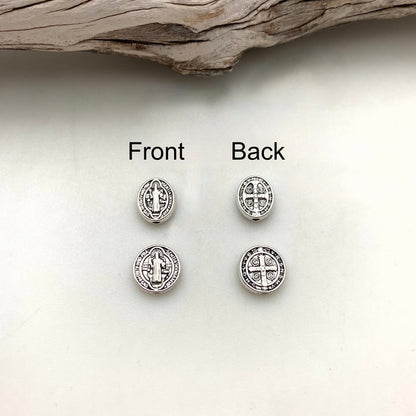 St. Benedict Catholic Metal Religious Beads (Available In Oval Or Round) (RP34)