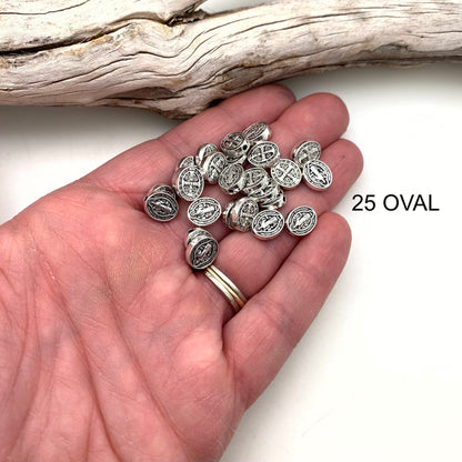 St. Benedict Catholic Metal Religious Beads (Available In Oval Or Round) (RP34)
