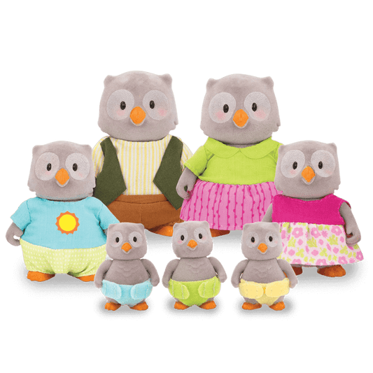 Miniature owl figurine set