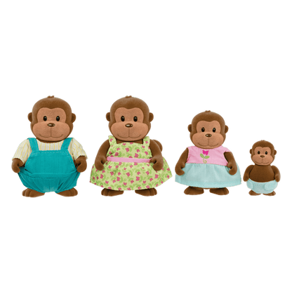 Miniature monkey figurine set with storybook