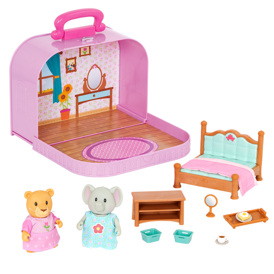 Travel Suitcase Bedroom Playset - Deluxe - Li’l Woodzeez