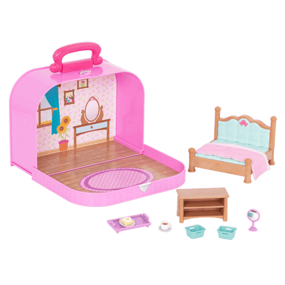 Bedroom playset in carry case