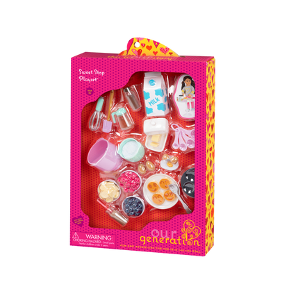 18-inch doll using pancake breakfast playset
