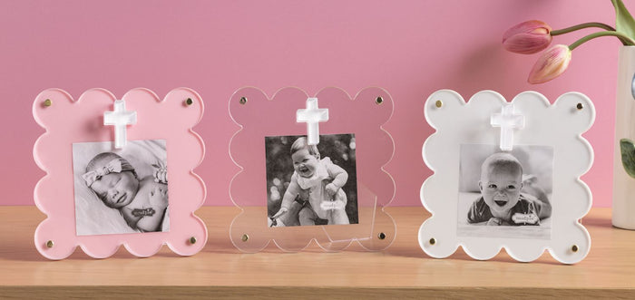 White Acrylic Cross Frame