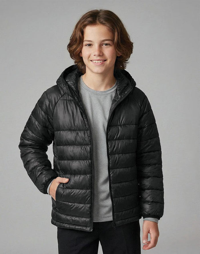 Winning Spirit Kids Sustainable Lightweight Hooded Puffer Jacket JK67K