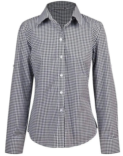 Winning Spirit Ladies’ Gingham Check Long Sleeve Shirt M8300L Metro Workwear.