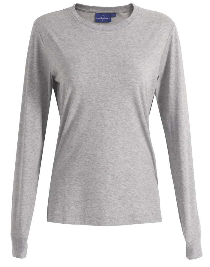 Women's Long Sleeve Premium Cotton Face Tee TS48