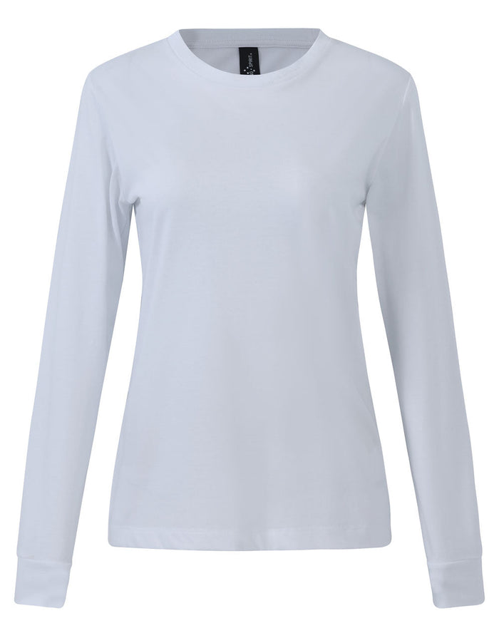 Women's Long Sleeve Premium Cotton Face Tee TS48