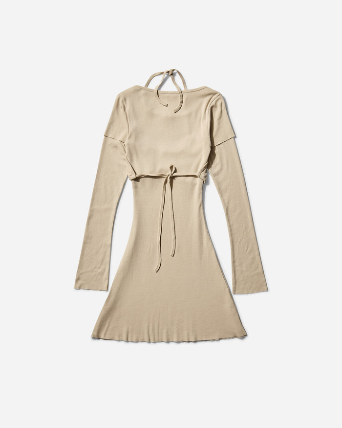 Abra Wmns Overlayered Dress Beige 52 Dresses Dress Short COD52 BEIGE