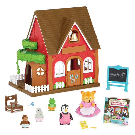 Li'l Woodzeez Woodland Schoolhouse Figurines Storybook