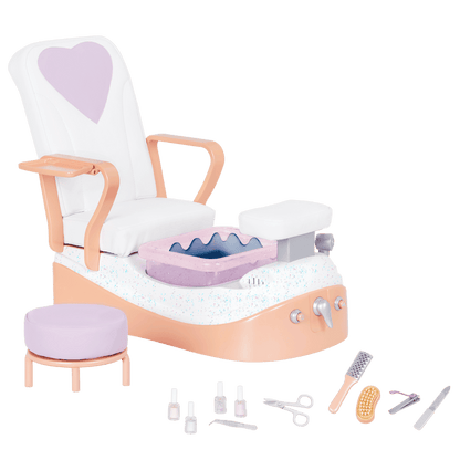 Two 18-inch doll using spa chair playset